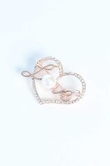 Zirkon Taşlı Metal Broş