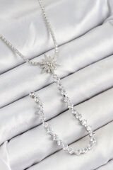 Pirinç Zirkon Taşlı Kutup Yıldızı Model Gold Renk Y Kolye