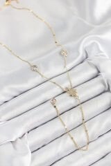 Pirinç Zirkon Taşlı Kutup Yıldızı Model Gold Renk Y Kolye