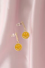 Sarı Renk Smile Küpe