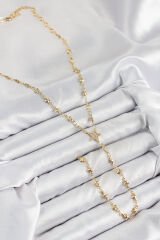 Pirinç Zirkon Taşlı Yıldız Model Gold Renk Y Kolye