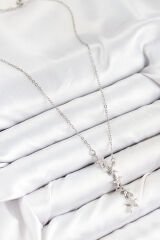 316L Çelik Yıldız Model Gümüş Renk Kadın Kolye