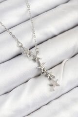 316L Çelik Yıldız Model Gümüş Renk Kadın Kolye