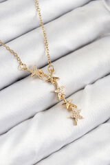 316L Çelik Yıldız Model Gold Renk Kadın Kolye