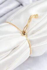 Pirinç Zirkon Taşlı Sonsuzluk Model Gold Renk Asansörlü Kadın Bileklik