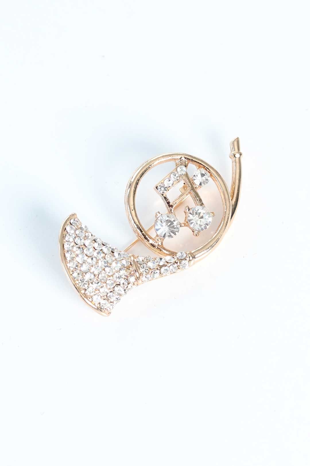 Zirkon Taşlı Metal Broş