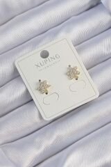 Xuping Gold Renk Zirkon Taşlı Yaprak Küpe